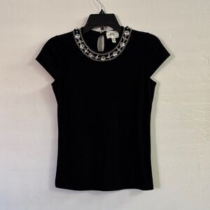 Milly Black Embellished Women's Blouse